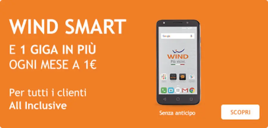 Wind Smart: ecco le offerte del momento con minuti illimitati e 30/40 GB